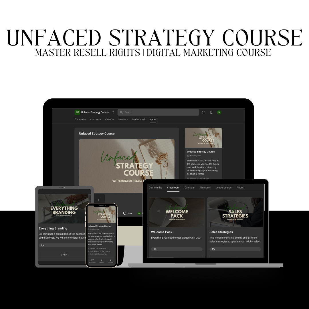 Unfaced Strategy Course (w/ Master Resell Rights)